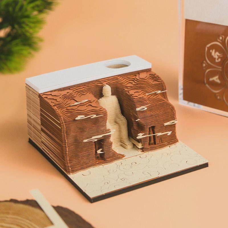 便签纸文创3d实用礼品旅游景区纪念品乐山大佛立体纸雕模型便签本