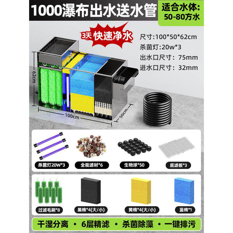老渔匠水循环过滤系统锦鲤鱼池过滤过滤器室外庭院外置净水箱