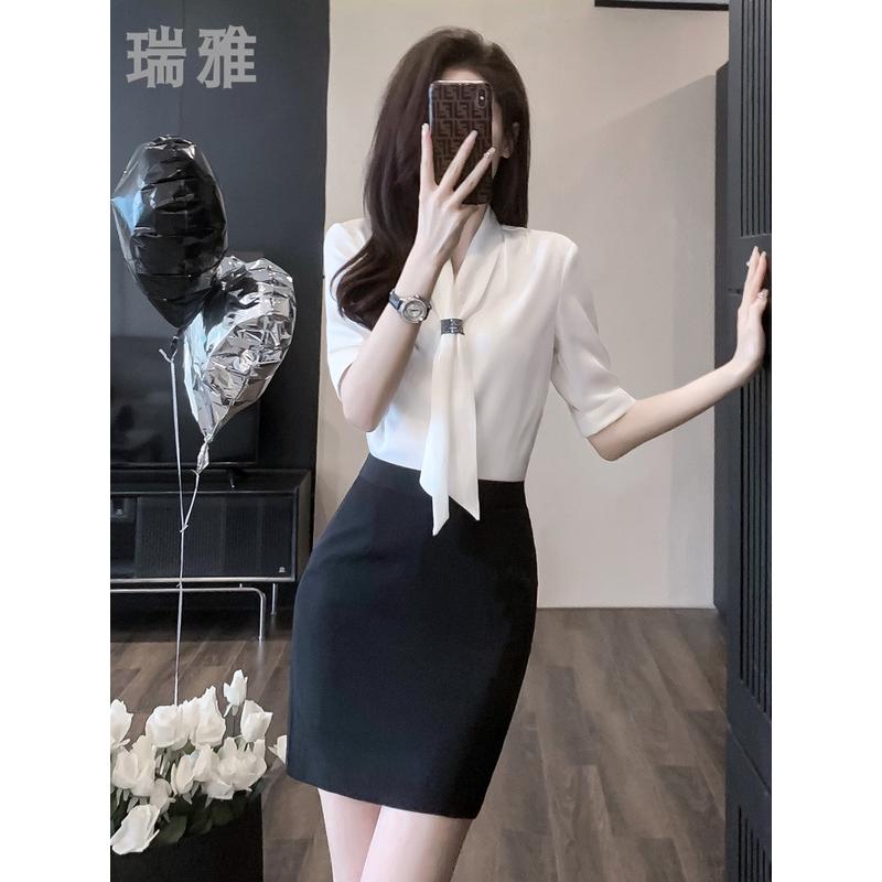 工作服职业气质套装夏季空姐制服前台接待衬衫包裙ol工装