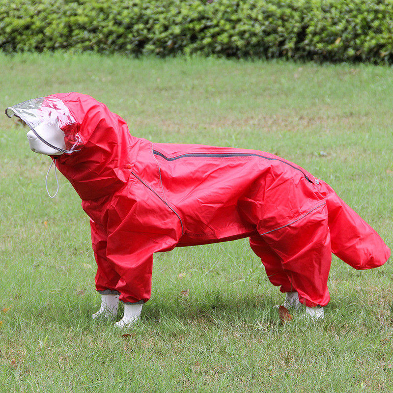 狗狗雨衣宠物狗狗大狗中大型犬金毛萨摩耶阿拉斯加连帽包尾巴雨具
