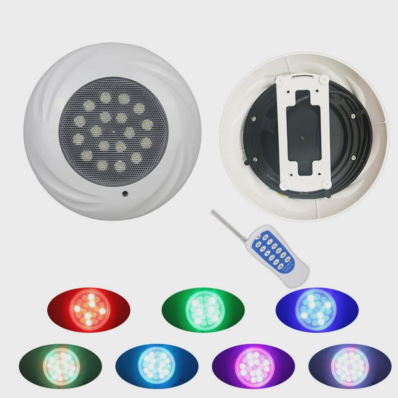 景观灯水下泳池灯七彩遥控壁挂照明灯具12vledip68防水户外