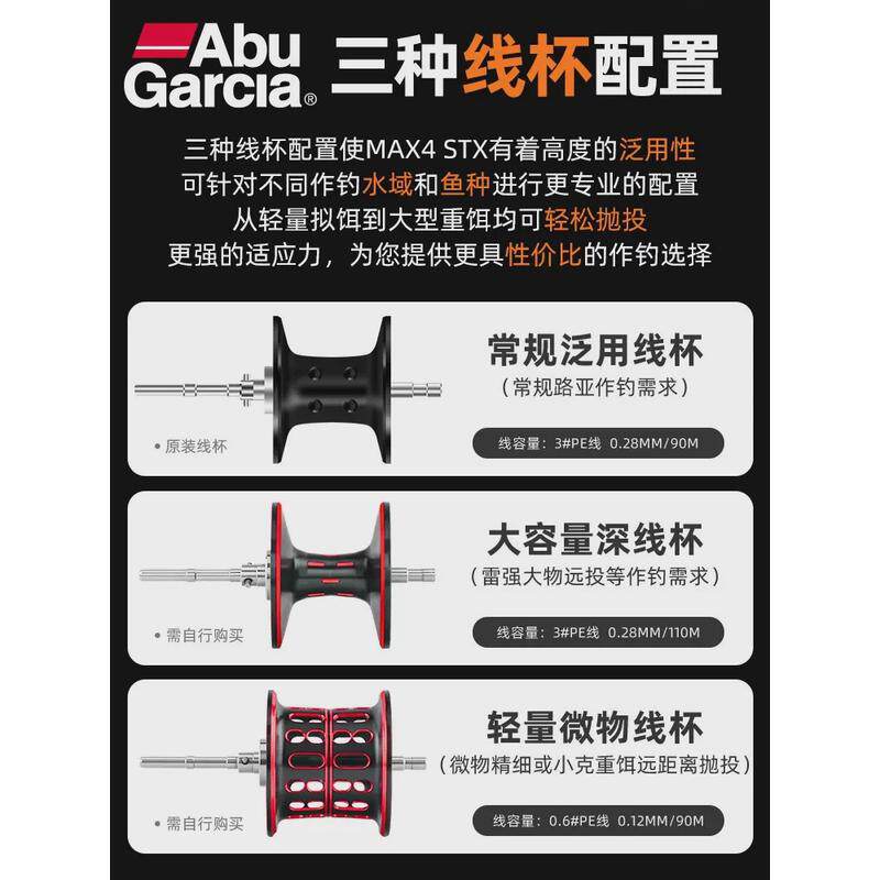 abu阿布max4stx微物水滴轮渔轮全金属远投路亚轮船钓鱼轮筏钓轮