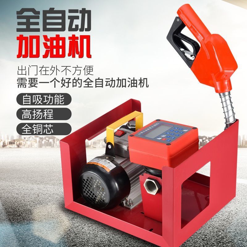 车载小型加油机12V24V220V大流量抽油泵柴油泵全自动电子计量铸铁
