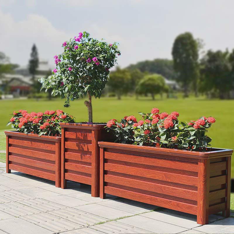 铝合金花箱户外花槽花坛护栏马路长方形市政道路室外庭院花箱厂家