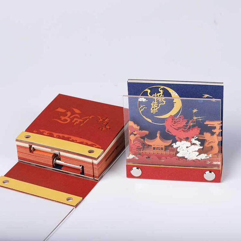 嫦娥奔月便签纸中秋礼品3d模型创意中国风纸雕立体清水寺便签