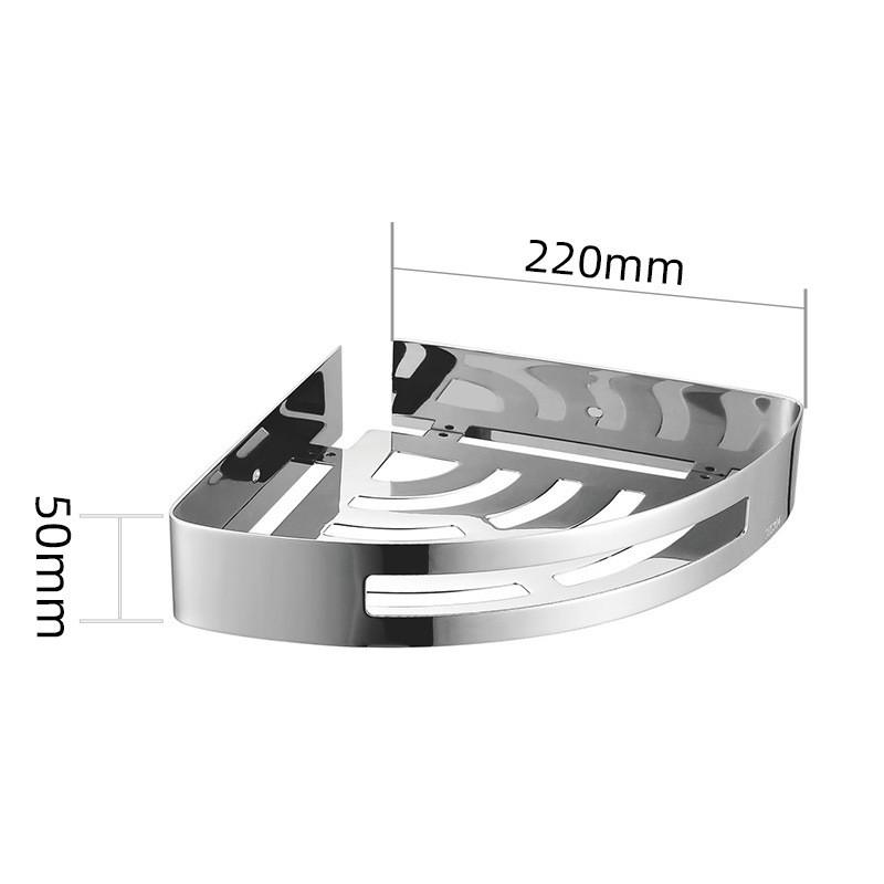 出口欧美304不锈钢免打孔卫生间黑色双层三角架篮厨房浴室置物架