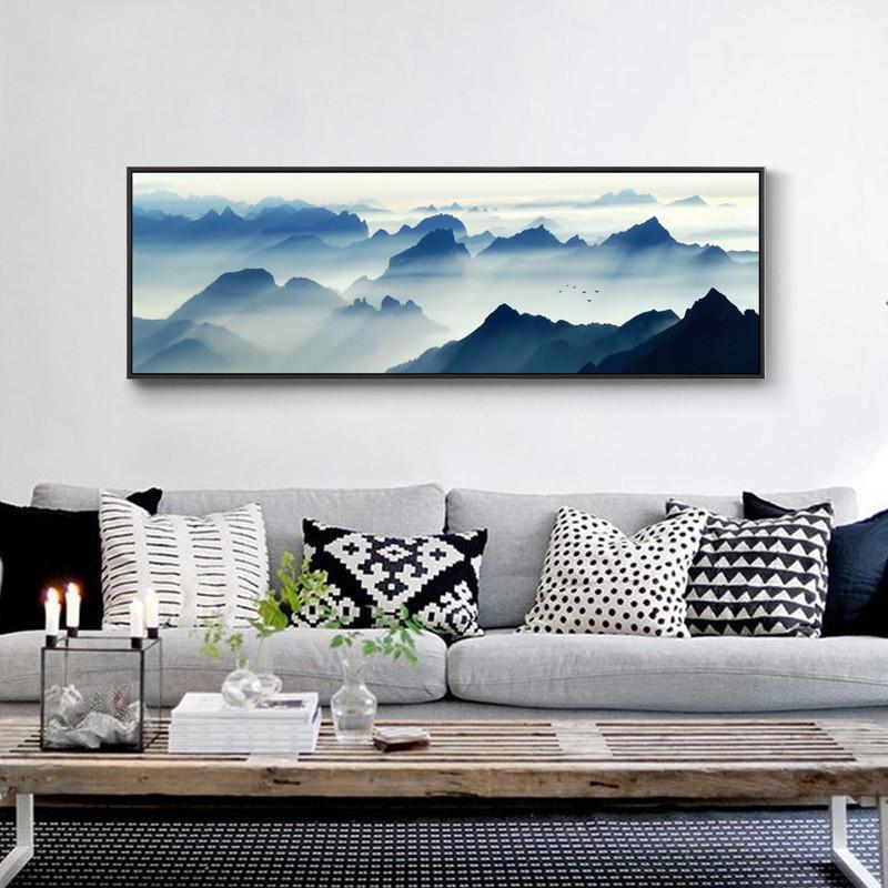 现代简约装饰画客厅画山水风景画书房办公室挂画酒店壁画装饰品图片