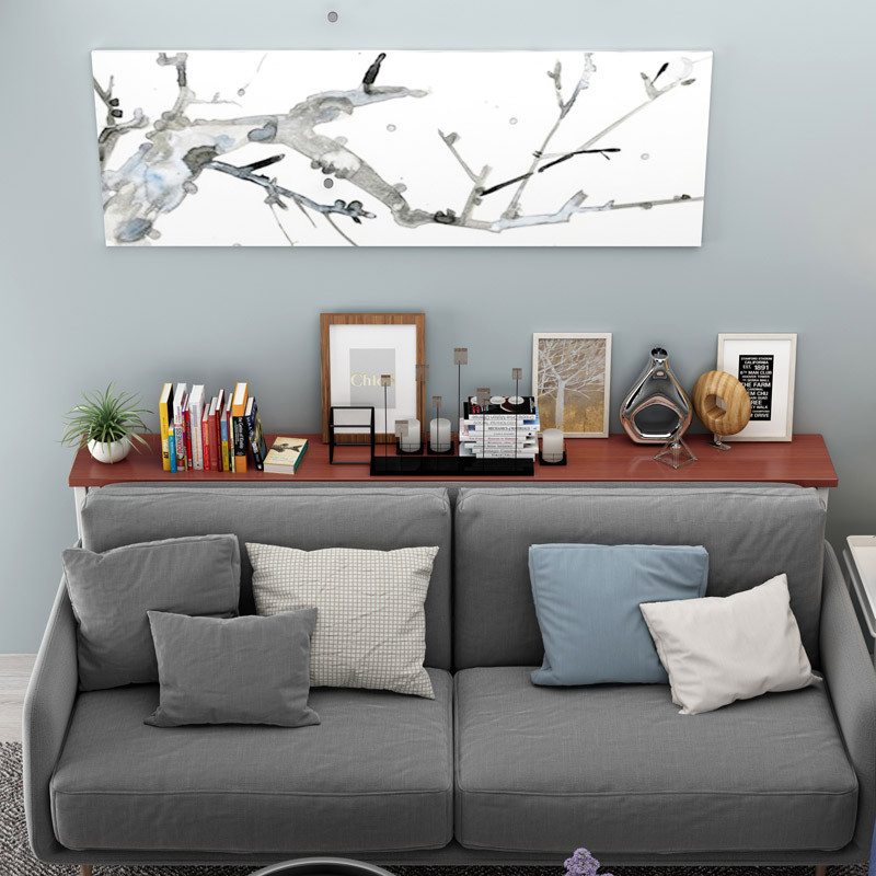 q683收纳沙发后置物架靠墙落地实木床头客厅书架子柜定制玄关架