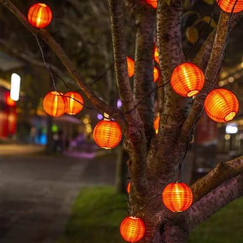 户外室内红色玫瑰ledled大型中秋室外灯串