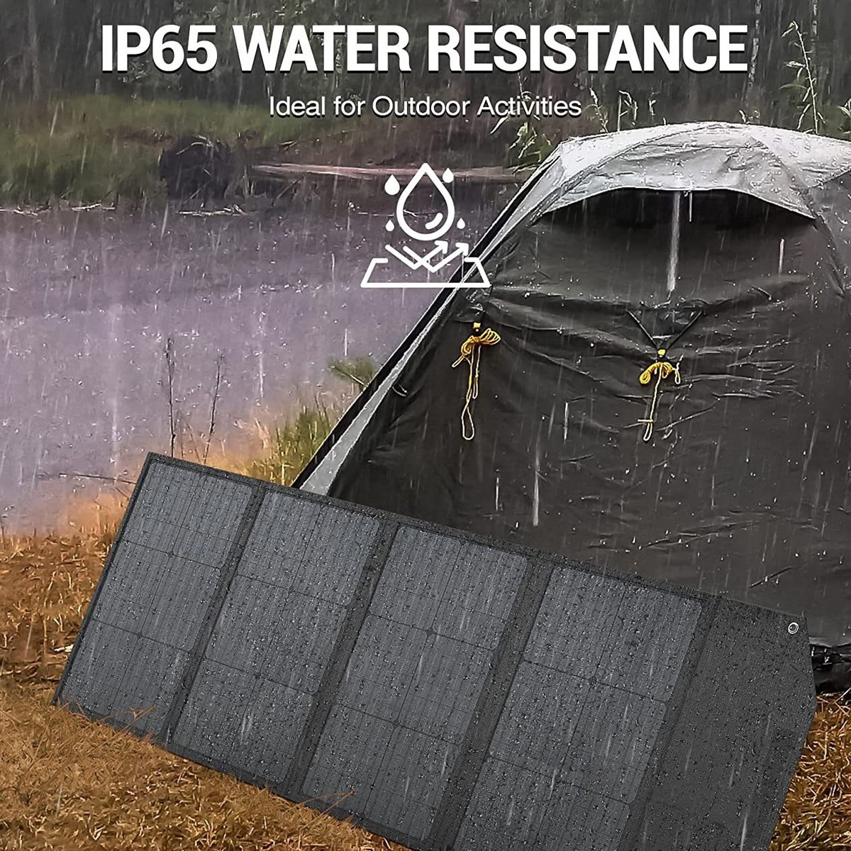 大功率200W折叠太阳能充电包单晶硅光伏板户外露营应急电源充电器