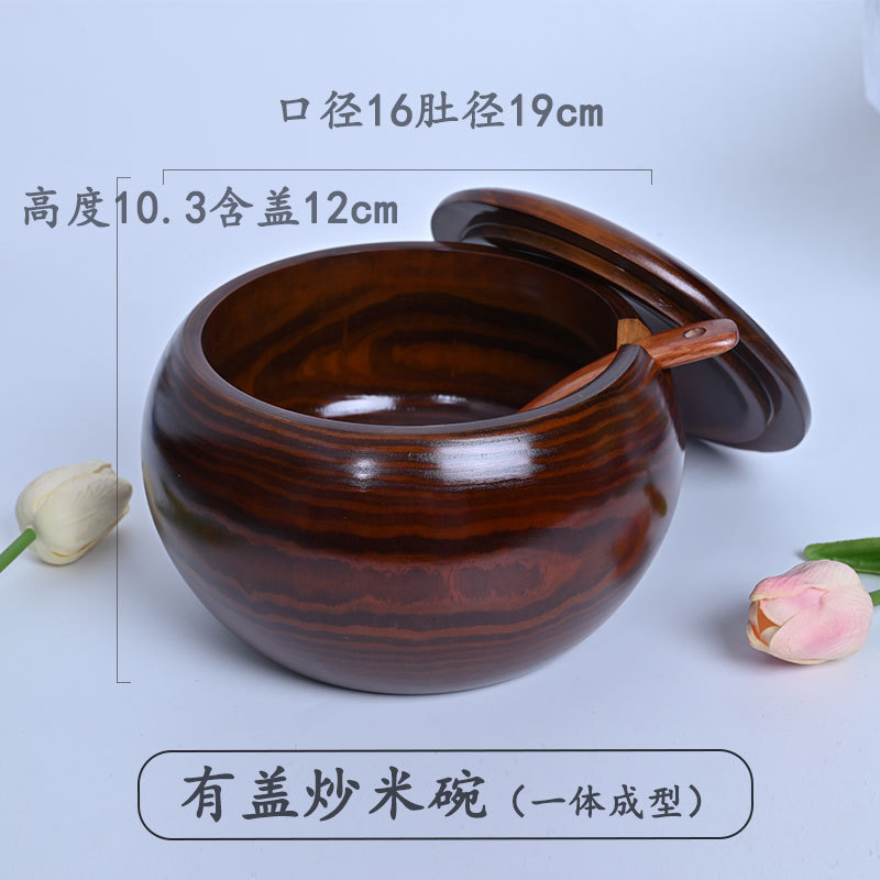 产地货源带盖创意泡面碗木质蒙古族食盒整木挖制实木木碗量大从优