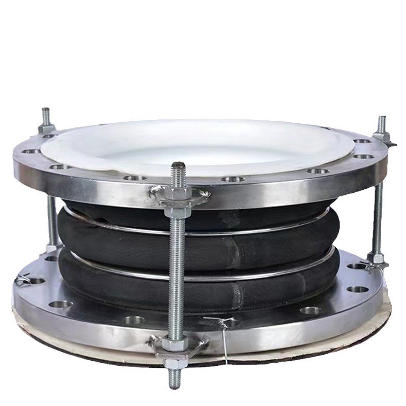 pph法兰四氟补偿器四氟波纹四节软连接弹性氟膨胀节pp法兰压力环