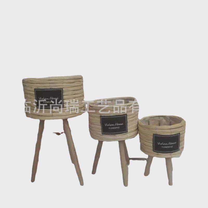 花架花篮编织花盆带腿草编客厅阳台装饰简欧田园花器装饰,鲜花速递/花卉仿真/绿植园艺,多肉植物,淘宝优惠券,粉丝福利购,淘宝优惠卷