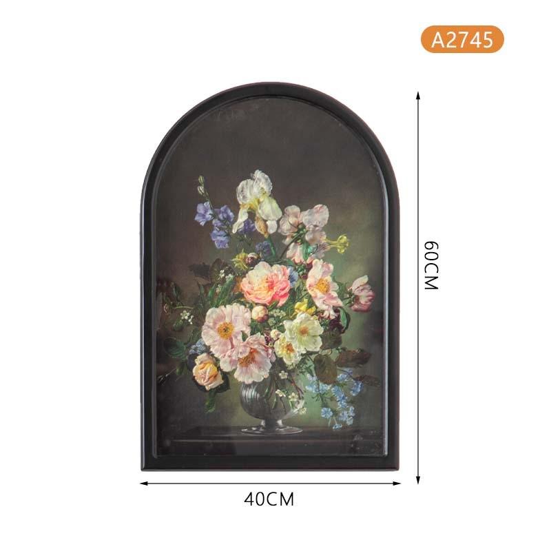 南洋风复古壁阳台玄关墙壁做旧装饰画挂画背景墙挂件植物手工画