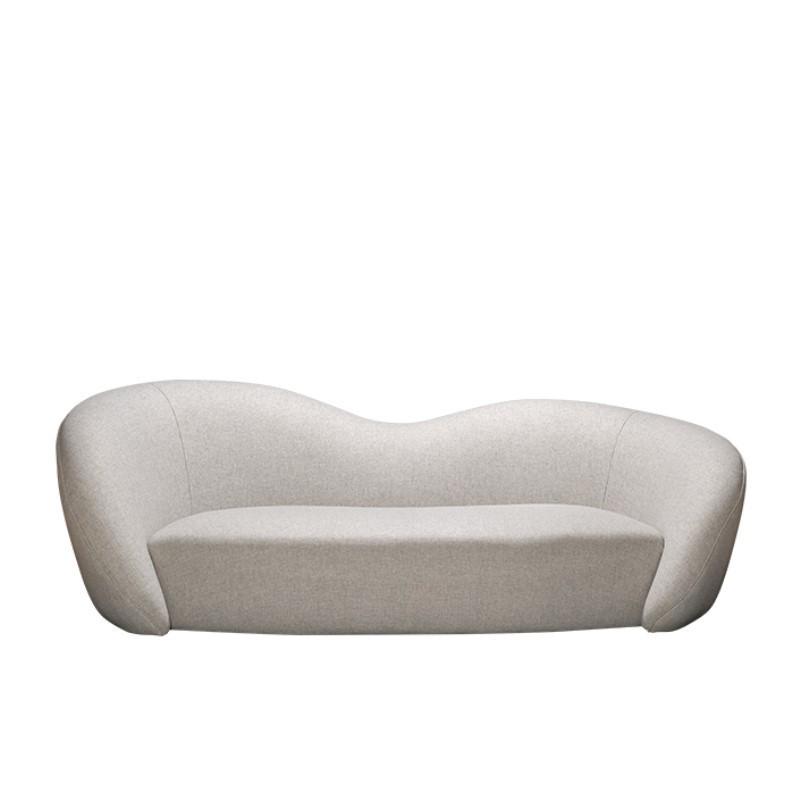 秋冬新品美式客厅布艺沙发北欧家用民宿创意简约弧形三人位沙发