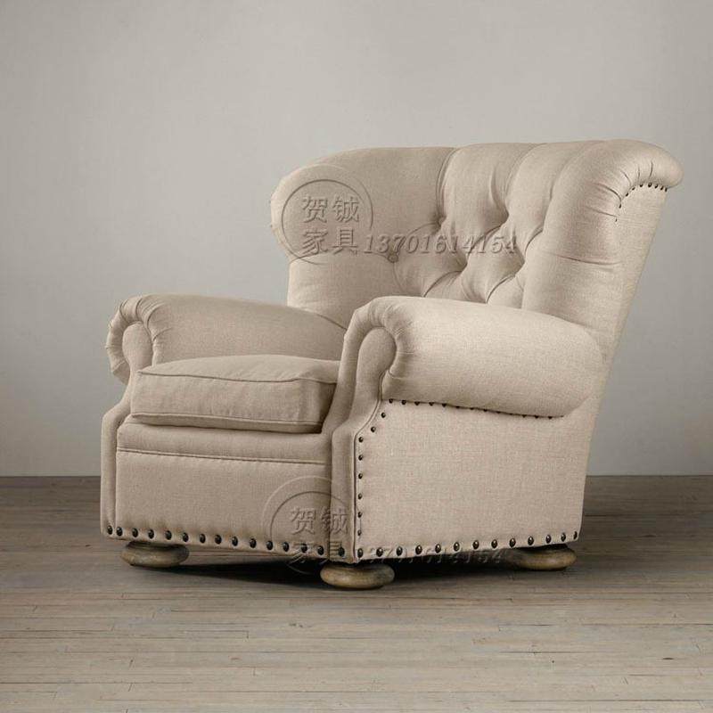 美式亚麻布艺沙发组合法式高背沙发复古简约别墅客厅小户型沙发,住宅家具,布艺沙发,淘宝优惠券,粉丝福利购,淘宝优惠卷