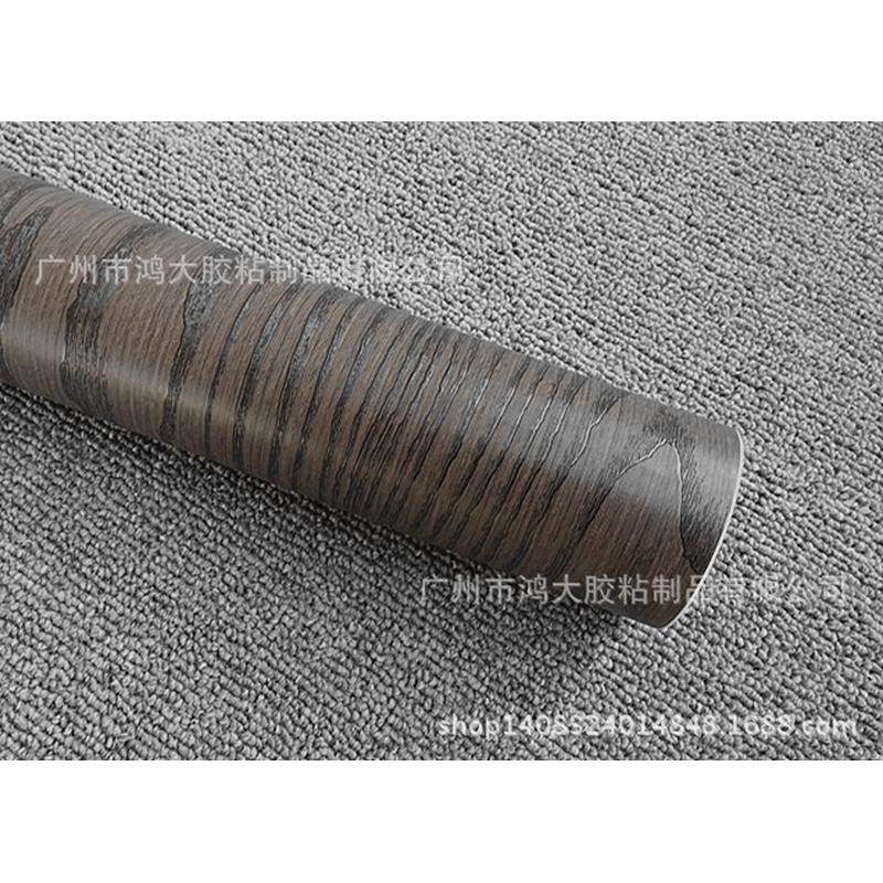 木纹pvc自粘墙纸家具翻新装饰贴膜3d同步黑檀木壁纸波音厂家软片