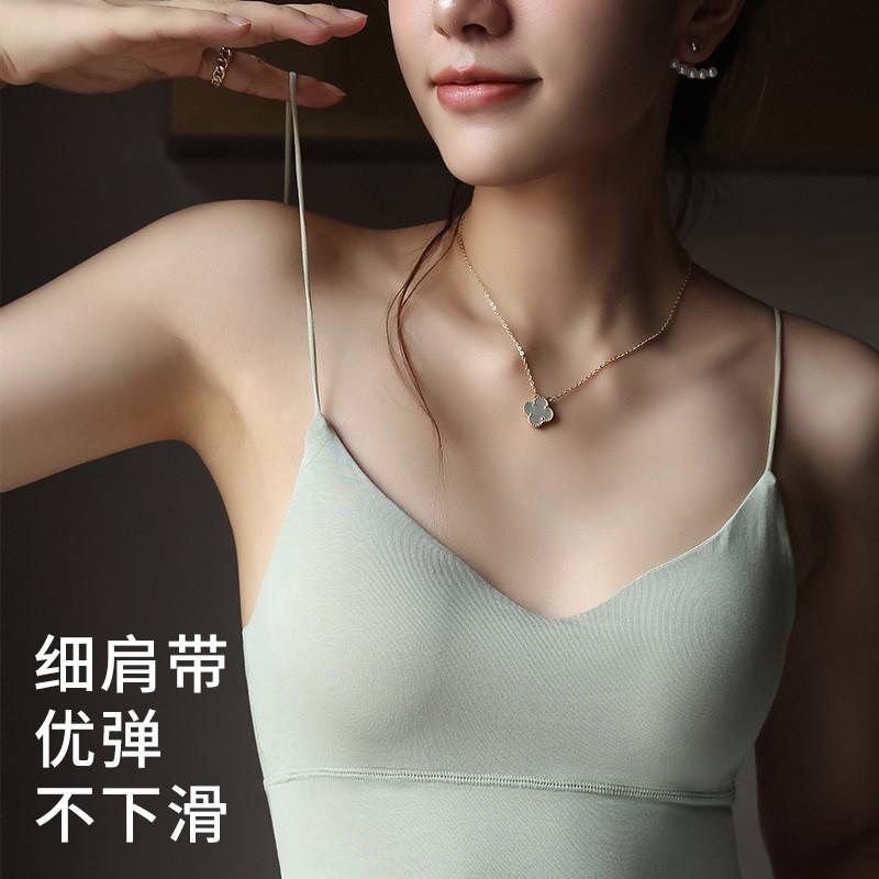 吊带小背心女夏外穿带胸垫一体式高级感美背无痕抹胸内搭打底上衣