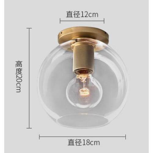 简约现代家用室内玻璃吸顶灯过道阳台卫生间照明照明螺口灯泡灯具