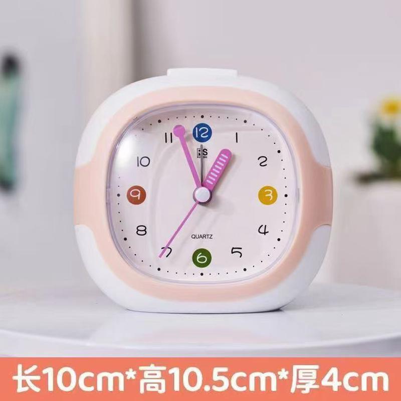 静音闹钟时尚简约学生无声小闹表卧室床头夜光时钟桌面台钟表新款