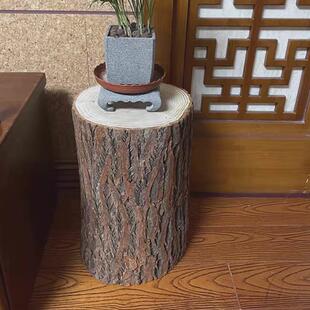 实木树墩摆件原木凳子桩树墩底座原木木桩树桩天然圆松木树墩子