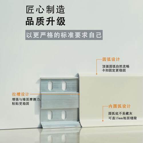 铝合金踢脚线1:2超薄极简6cm8cm极窄贴脚线4公分客厅金属地脚线