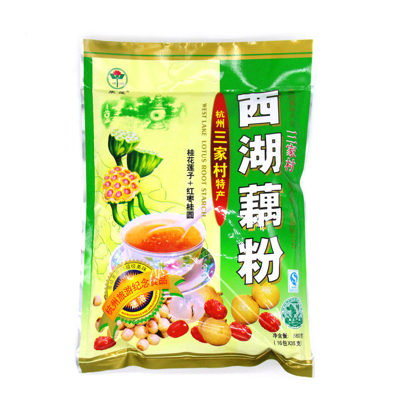 现货三家村禾莲速溶藕粉杭州特产桂花莲子红枣桂圆西湖藕粉560g实