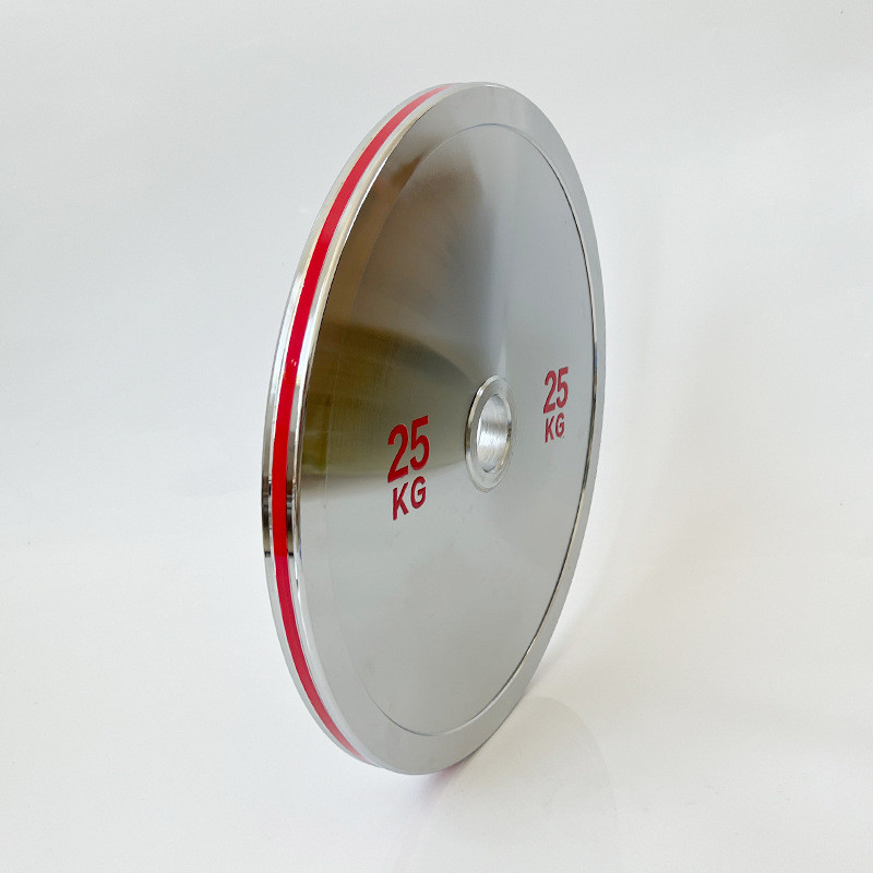 全钢杠铃片杆奥专用4层电镀力量竞技大孔径钢片1.25kg-25kg