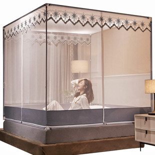 9wor新款 儿童围栏蒙古包防摔蚊帐家用1.5米1.8m1.2床支架纹账 夏季