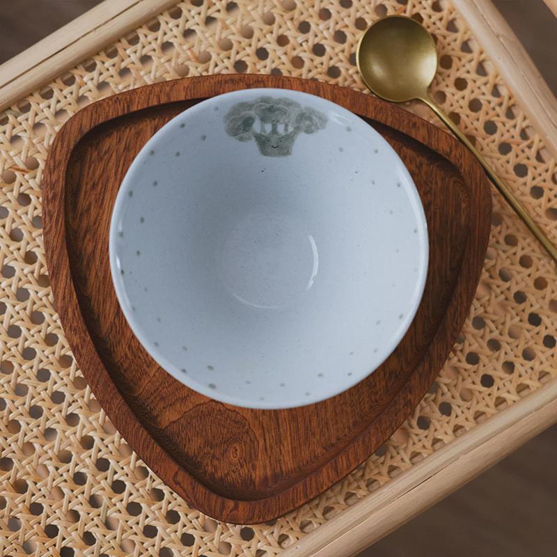 川谷粗陶日式拉面碗餐具陶瓷碗斗笠喇叭碗手工彩绘青花食器