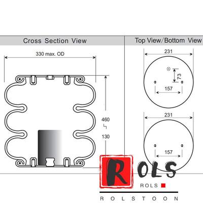 游乐跳跳鼠三层提升橡胶空气弹簧气囊3b5611w01-358-80303b-300
