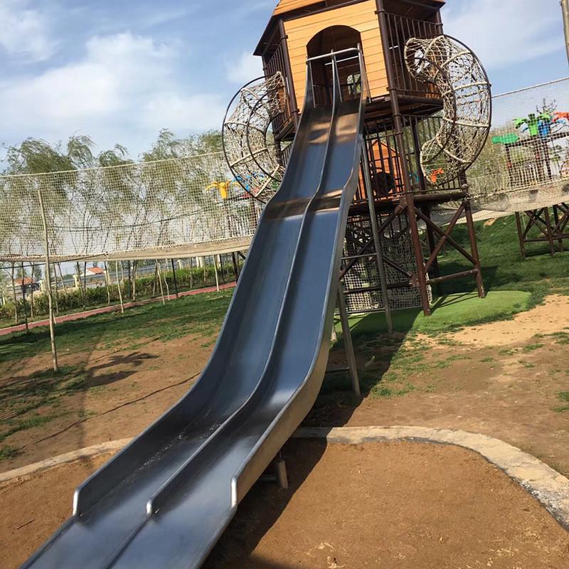 厂家不锈钢滑梯景区文旅游乐场户外小区儿童乐园游乐设备平板滑梯