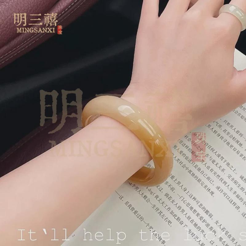 云南龙陵老料天然黄龙玉冰种手镯天然黄翡翠玉石精品黄玉镯子