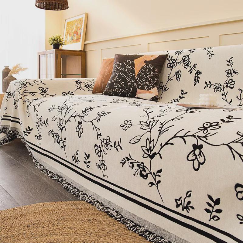 ins风小清新沙发巾全盖布四季通用雪尼尔沙发套防滑一片式沙发垫