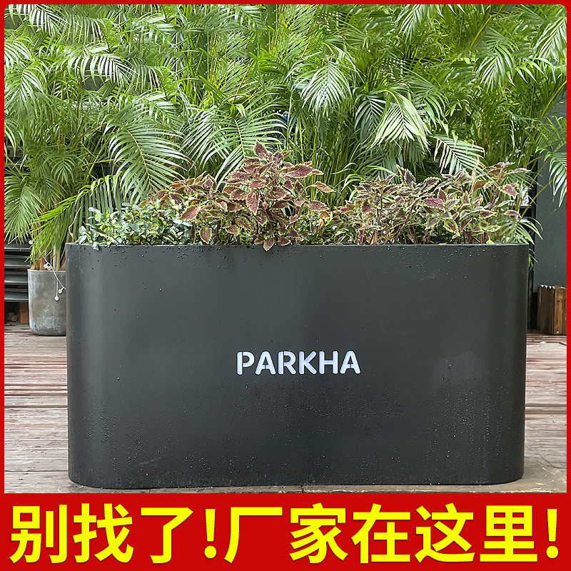铁艺镀锌钢户外不锈钢市政广场外摆围栏厂家定制花箱长方形花池