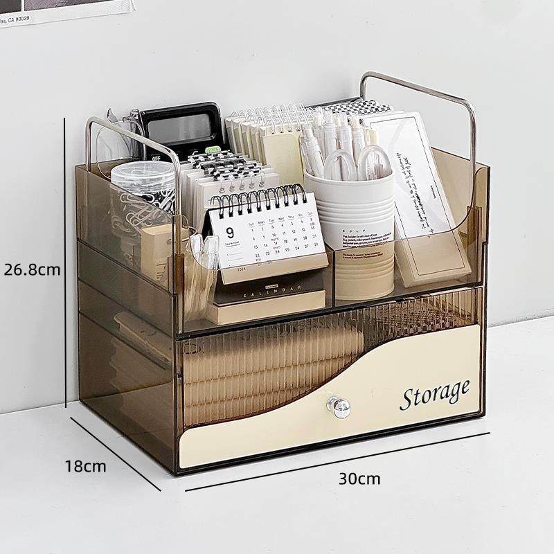 桌面收纳盒亚克力抽屉式学生书桌办公室置物架文具桌上杂物整理盒,收纳整理,桌面收纳盒,淘宝优惠券,粉丝福利购,淘宝优惠卷