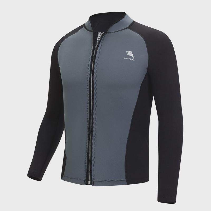 新款2mm潜水服男分体上衣长袖潜水衣冲浪服浮潜衣防寒保暖r022