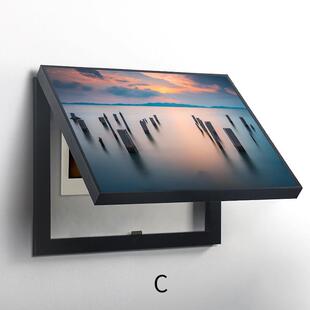 北欧客厅现代挂画配电箱遮挡开关电闸盒壁画简欧电表箱装饰画风景
