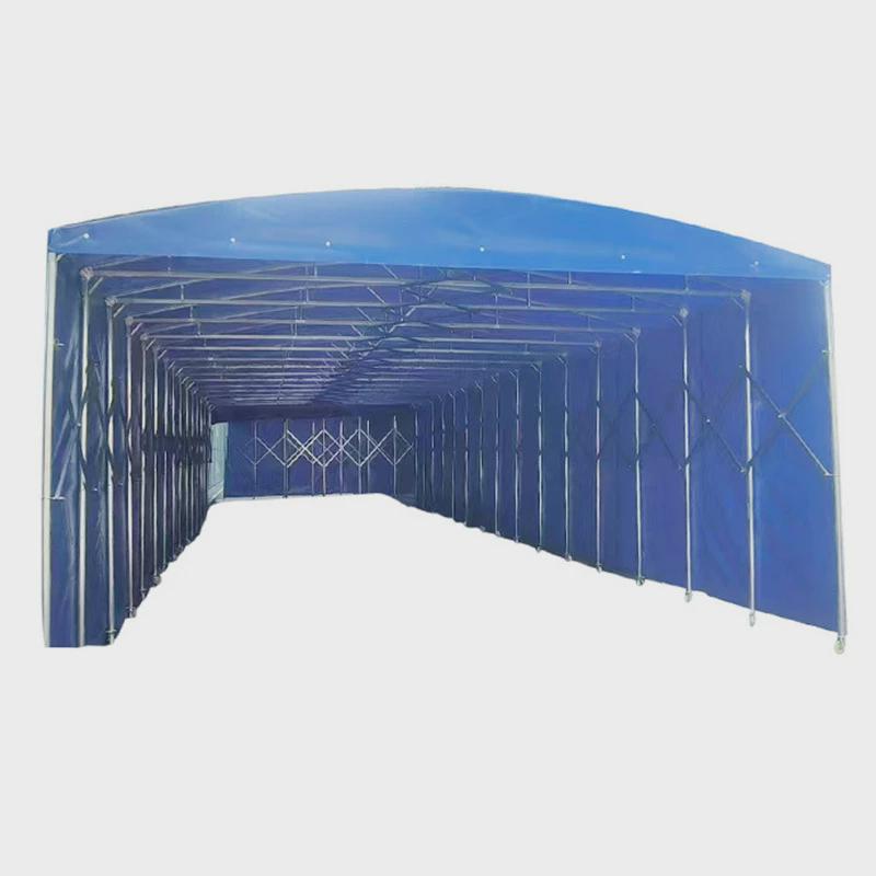 移动棚推拉推拉雨篷伸缩雨棚车库夜市帐篷遮阳棚仓库棚户外遮阳棚