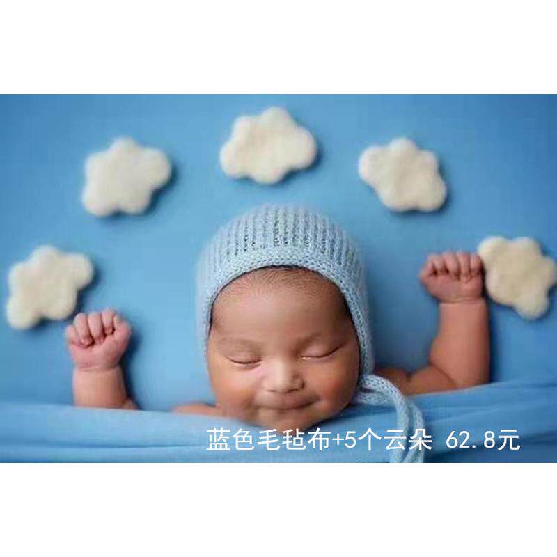 新款羊毛毡主题道具玫瑰花毯新生儿摄影道具满月拍照