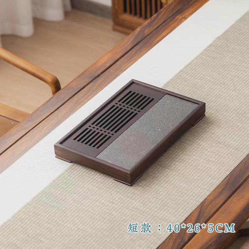 简易实木托盘茶具储水式小茶台竹四方形茶盘家用干泡小型排水两用