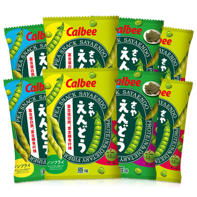 新日期泰国进口卡乐比豌豆脆4袋calbee海苔味蔬菜条米条膨化零食