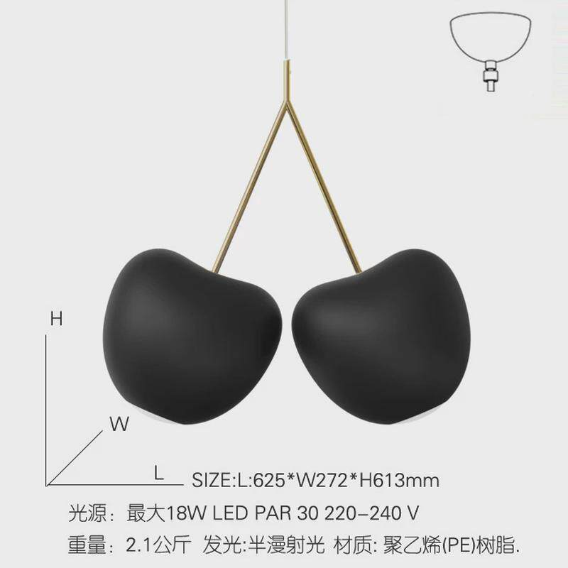 装饰樱桃造型橱窗吊灯个性创意qeeboocherry吧台餐厅led意大利