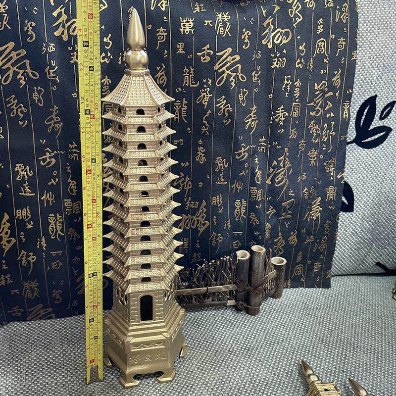 铜制文昌塔摆件9层13层家居桌面书桌摆件办公金属工艺品