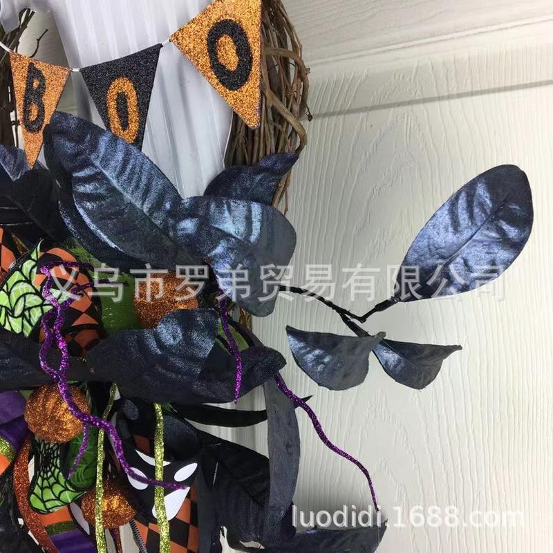 新品花环挂饰门前花圈装饰品节日派对门挂白色幽灵花圈