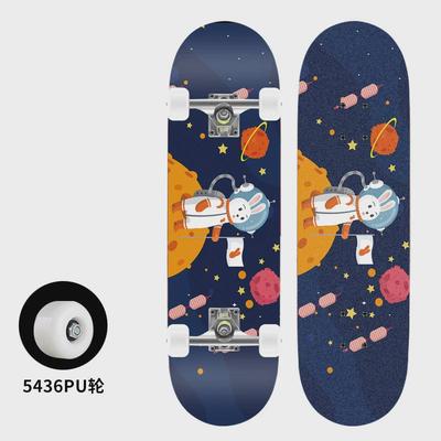 双面滑板彩砂款专业动作刷街图案成人儿童滑板初学者双翘四轮滑板
