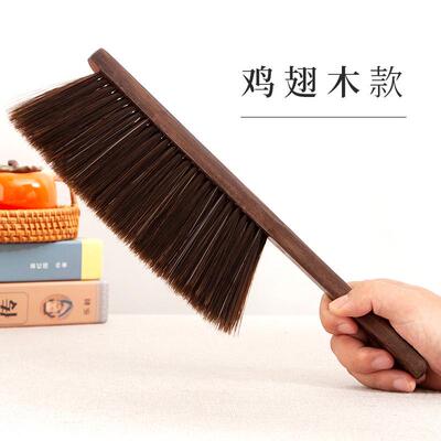 卧室实木软毛长柄扫床刷子床上家用鸡翅木除尘刷防静电紫光檀毛刷