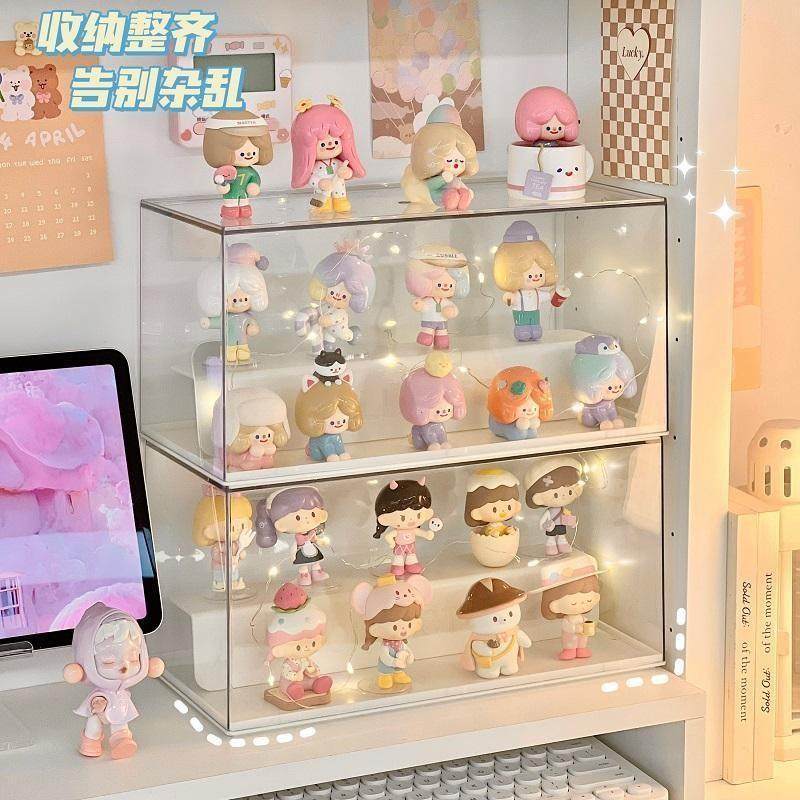 透明手办收纳盒桌面桌上泡泡娃娃马特公仔摆件展示架陈列盒置物架,收纳整理,桌面收纳盒,淘宝优惠券,粉丝福利购,淘宝优惠卷