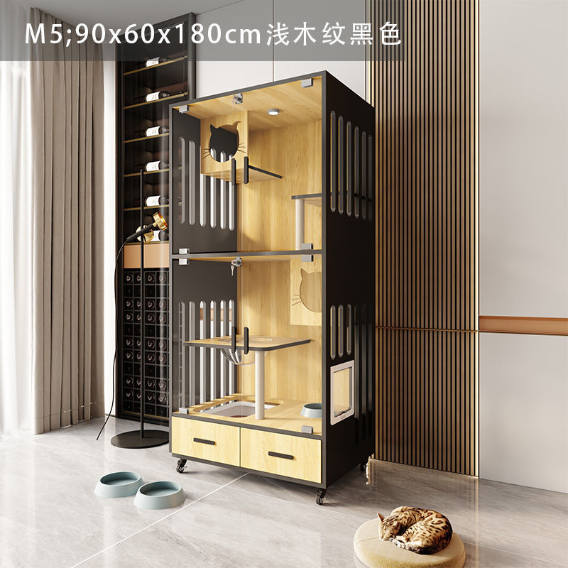 猫别墅超大自由空间猫笼子猫咪猫窝猫屋家用商用木质房子猫舍猫柜