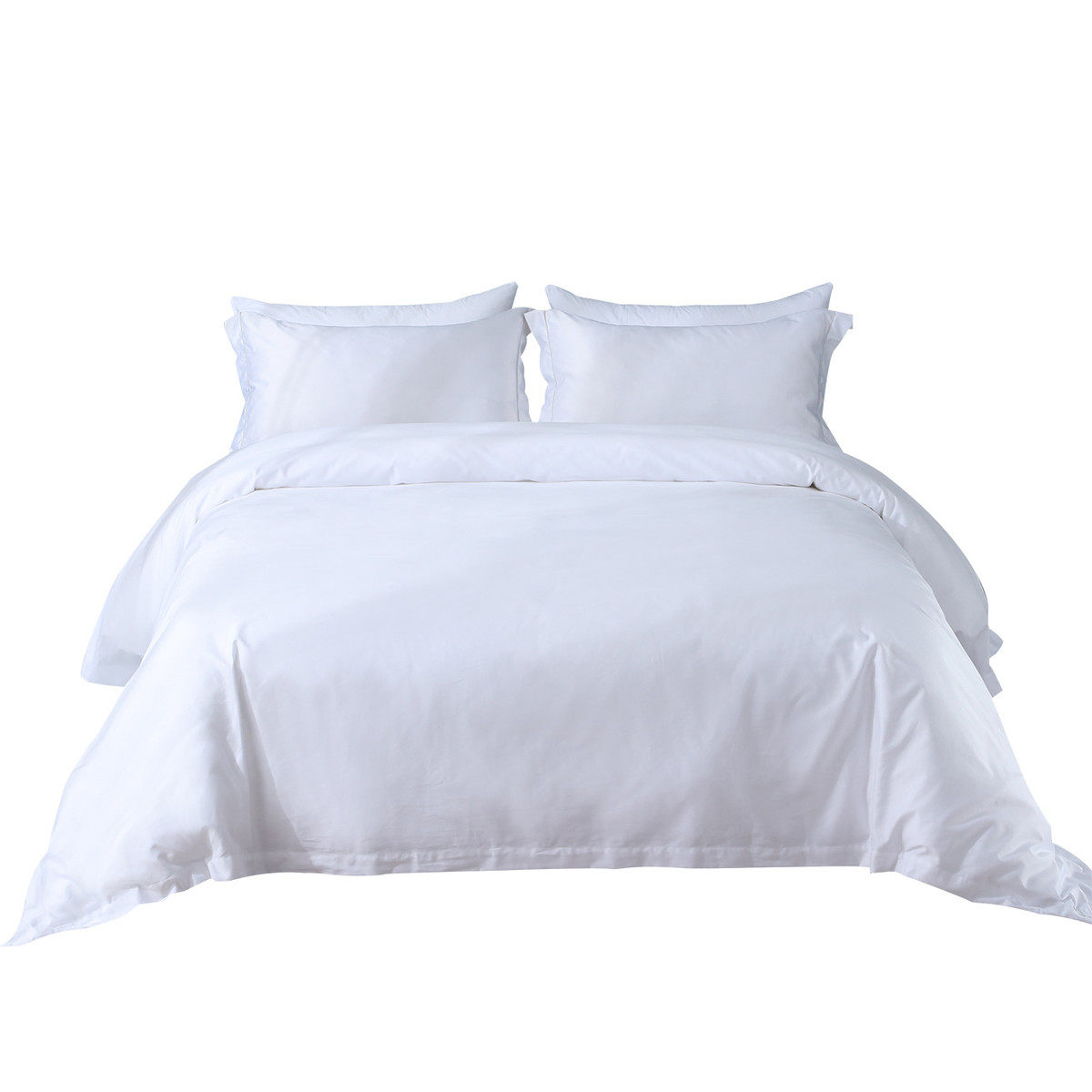 优棉五星级枕套布草宾馆民宿60支全棉白色贡缎四件套床单被套酒店